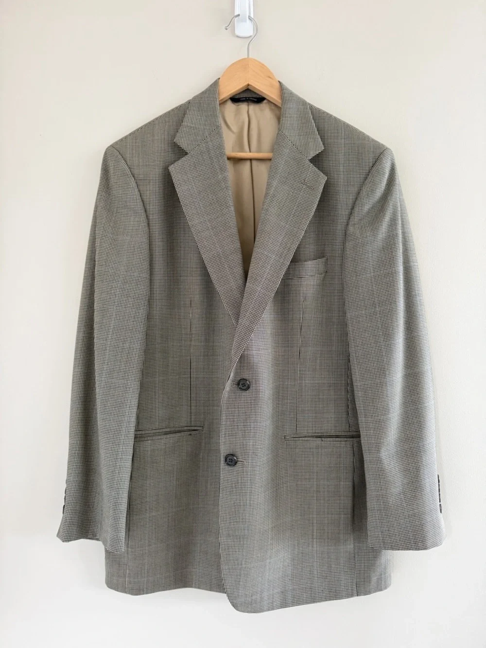 Brooks Brothers Mens Blazer 41R Tan Houndstooth Wool Cashmere SportsCoat Classic